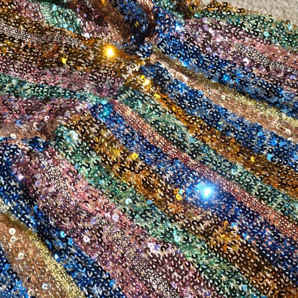 NWT Endless Rose Striped Sequin Romper XS - Picture 8 of 16